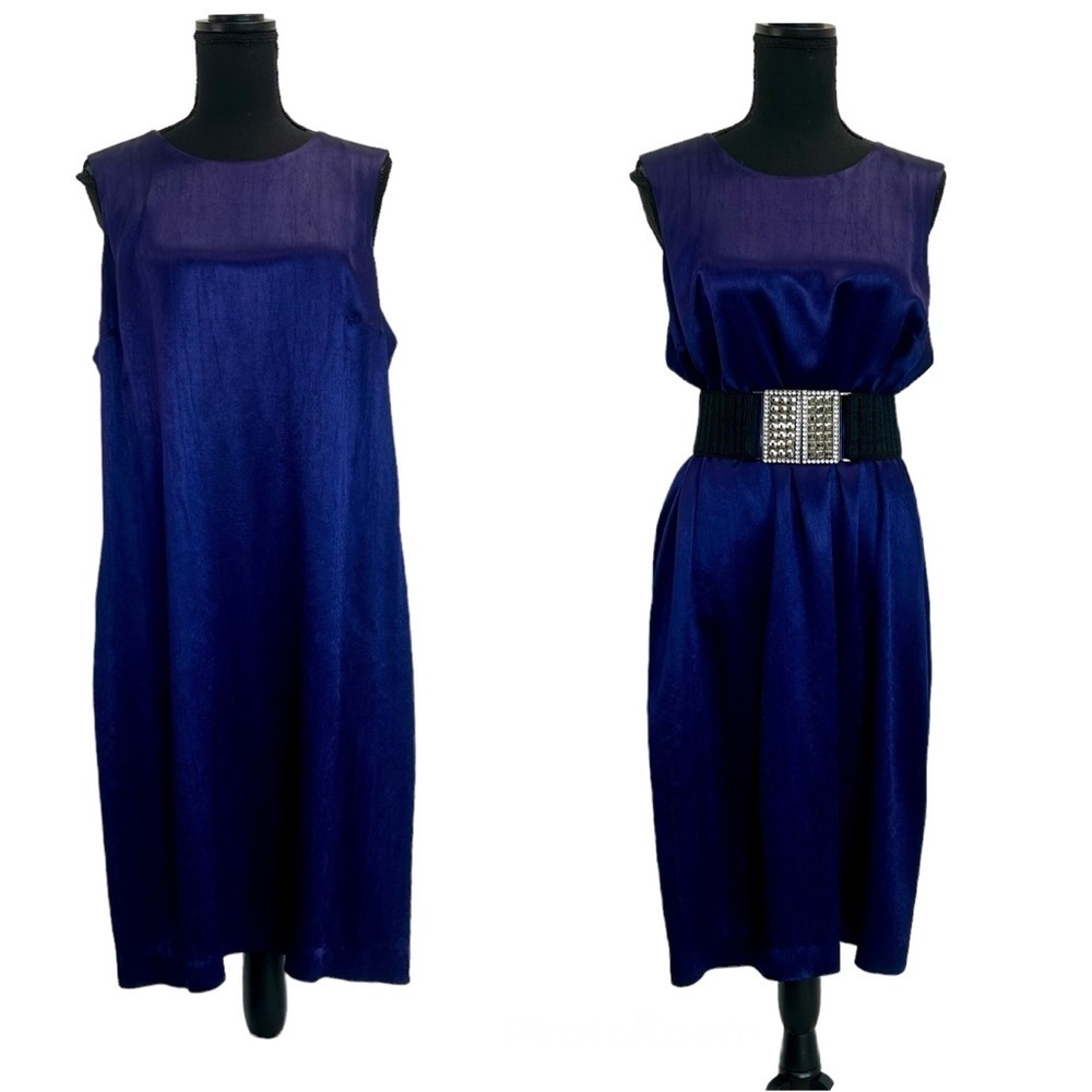 CLEO purple satin effect sleeveless sheath dress Sz 16 NWOT
